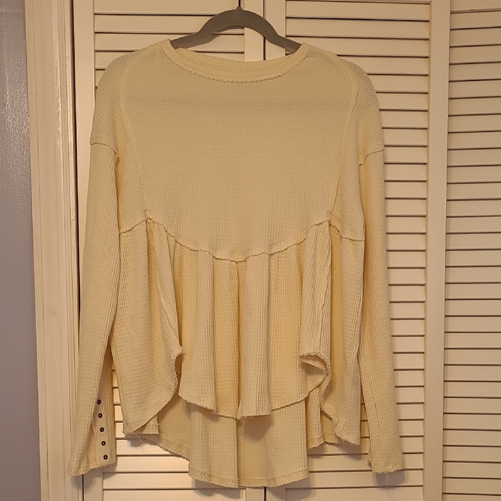 We The Free Cream Flowy Blouse